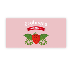 Bild für Kategorie Marmeladen Etiketten "Vollfarbige Erdbeere"